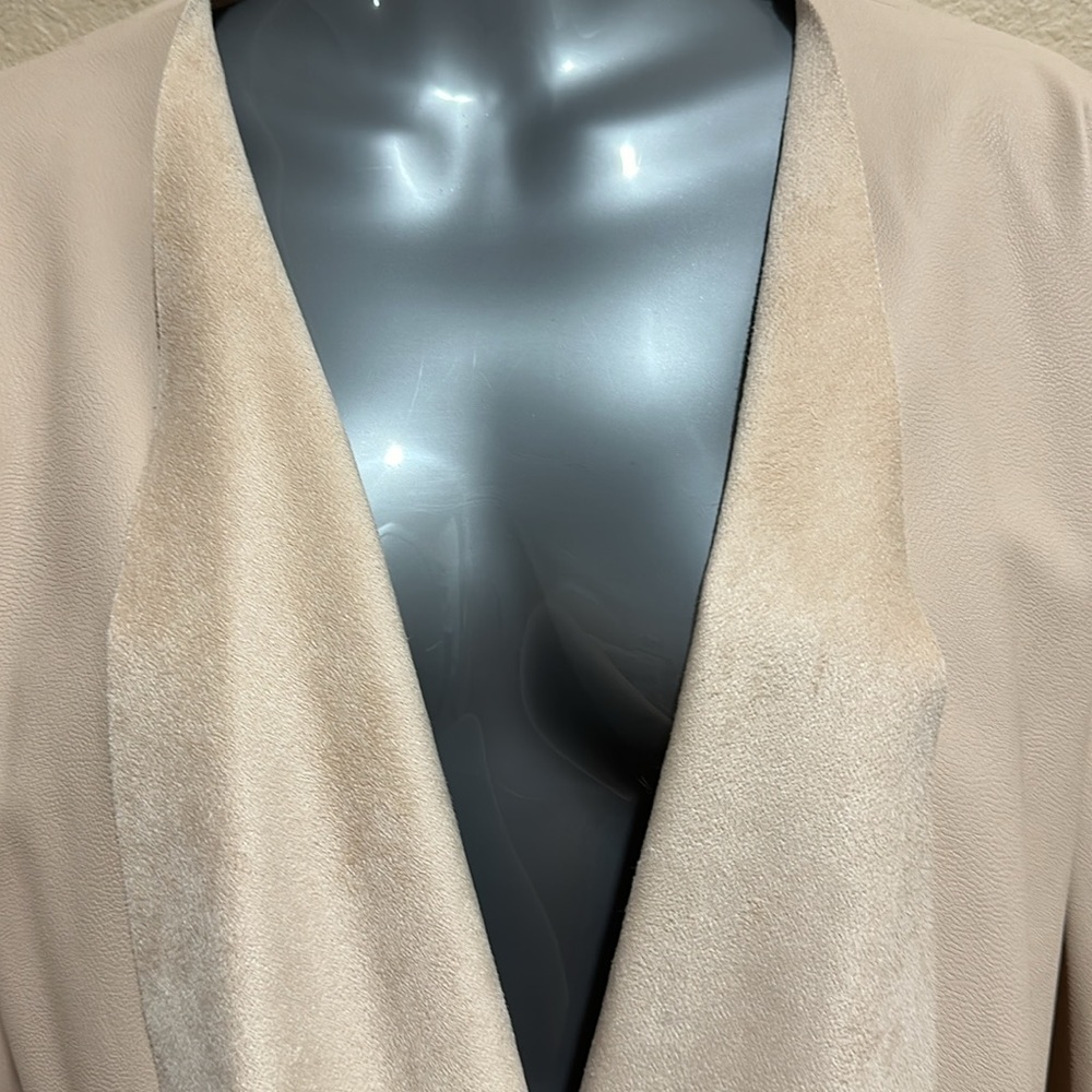 ZARA BASIC Vegan Suede Shawl Collar Jacket, Size M - Picture 3 of 8